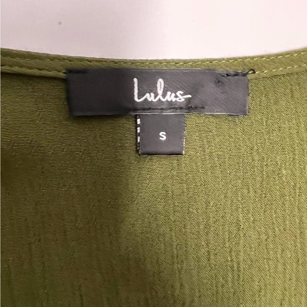 Lulu’s Harbor Point Wrap Dress in Olive Green - Picture 4 of 11